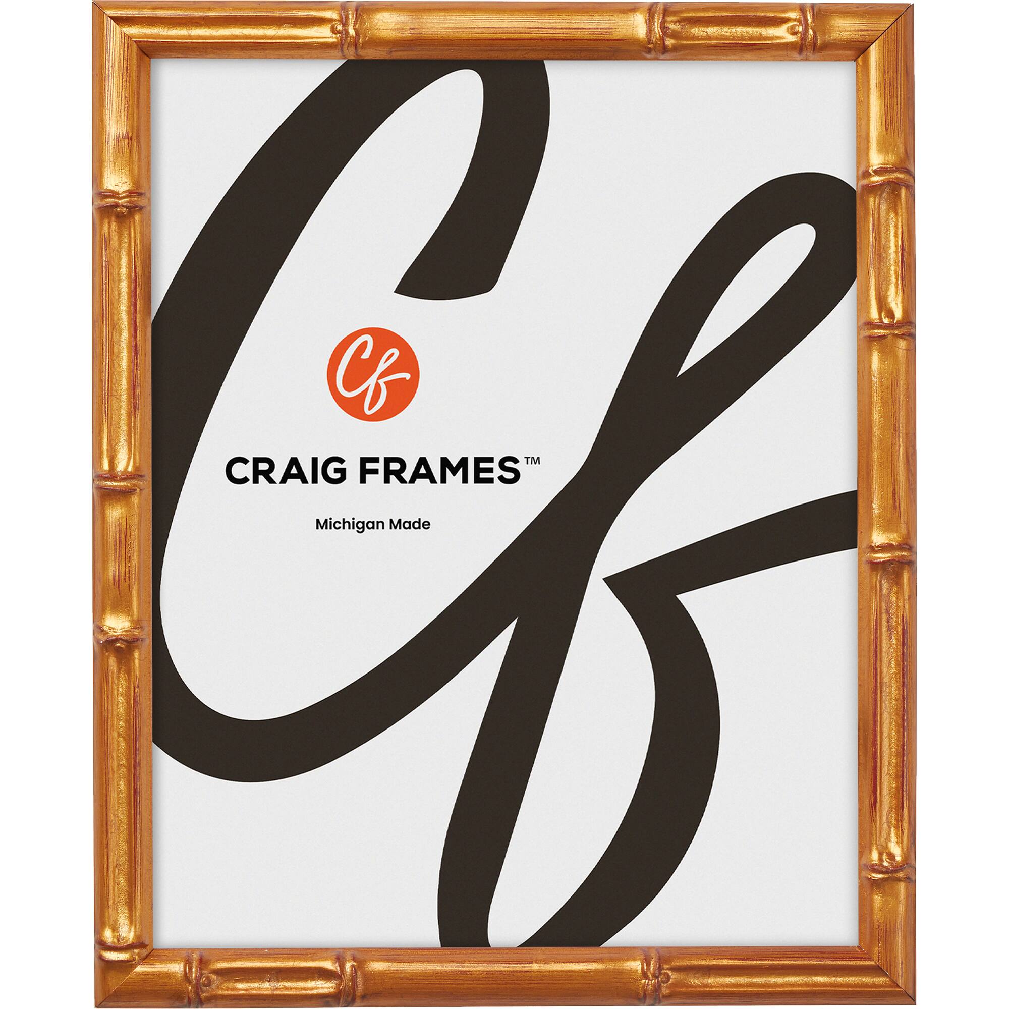 Craig Frames Vintage Bamboo Brushed Gold Picture Frame